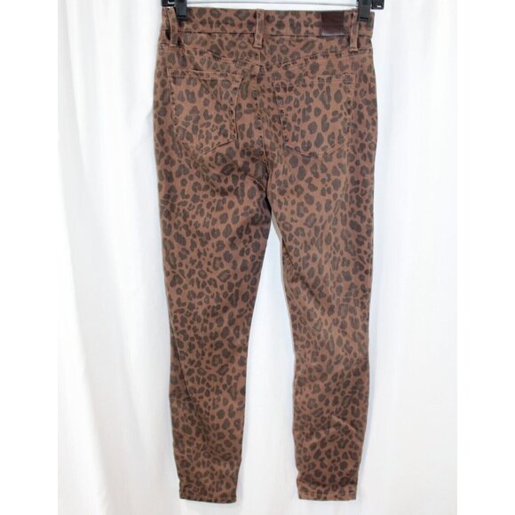 Level 99 Womens Brown Cheetah Print Skinny Leg Jeans 25 Button Fly - Picture 4 of 5